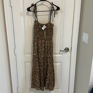 Entro Smocked leopard print sundress